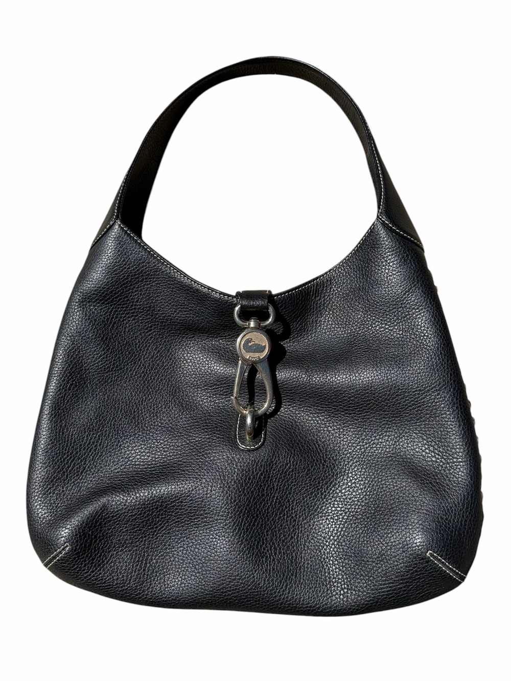Dooney & Bourke Belvedere Whip Stitch Hobo Bag Black Leather Vintage